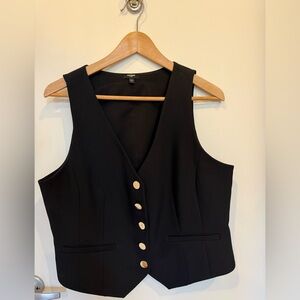 Express Black Vest with Gold Buttons